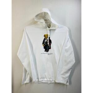 Polo Ralph Lauren Men's White Polo Bear Graphic Fleece Pullover shirt like new